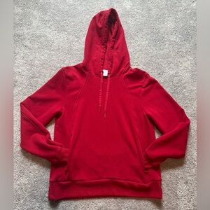 Athleta Vibrant Red Lightly Fleece-lined Pullover Hoodie/Sweatshirt- Sz Small